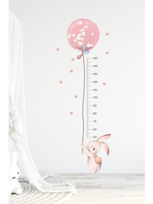 Kt Grup Balonlu Tavşan Boy Ölçer Duvar Sticker Seti