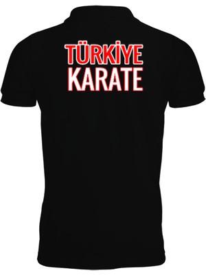 Tisho Türkiye Karate Yazılı Milli Takım Polo Yakalı Tshirt Erkek Kısa Kol Polo Yaka