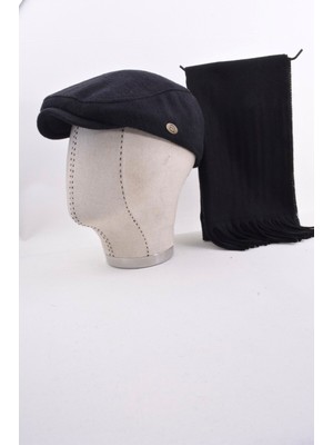 mercantoptan Erkek Şapka Yün London Kasket Atkı Hediyeli Kombin