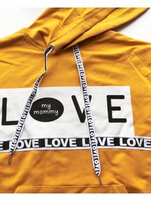 Yaskan Kız Çocuk Kapüşonlu Oversize Love Sweatshirt