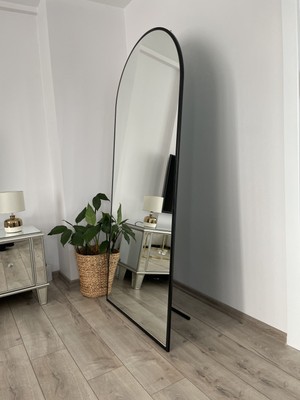 Effe Yapı Dekor Siyah Metal Çerçeveli 180X80 cm Ayaklı Boy Aynası