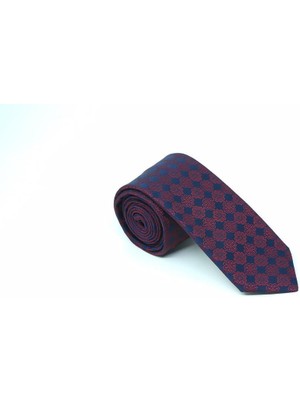 Brianze Bordo Lacivert Motif Desen Kravat Mendil Set