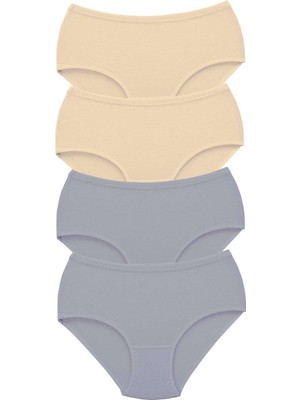 Royaleks 4 Adet Tutku Kadın Yüksek Bel Bato Kalın Lastik Külot S8