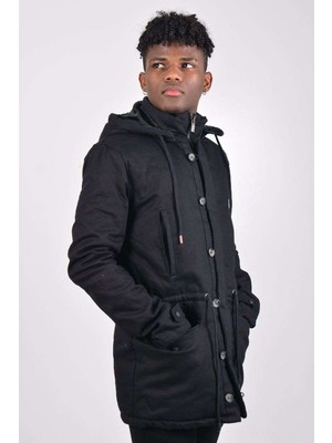 Koçmen Kocmen Erkek Uzun Mont K1379 - Siyah