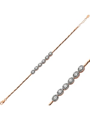 925 Gümüş Elmas Montür 925 Ayar Gümüş Bileklik