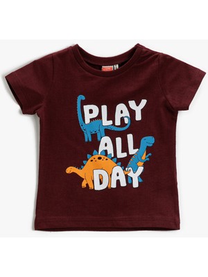 Koton Baskılı Kısa Kollu Tişört Pamuklu