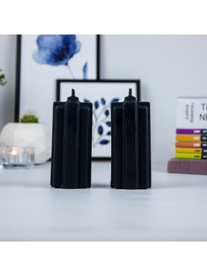 Mument Dekoratif Kübik Mum Seti Siyah