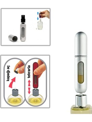 Alya Hediyelik Cep Parfüm Şişesi Doldurma Atomizer Çantalık Dolabilir Mini Şişe