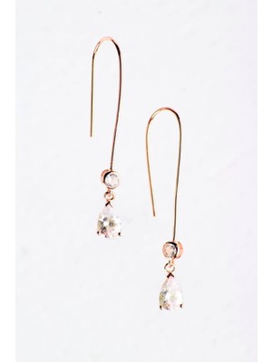 925 Gümüş Beyaz Damla 925 Ayar Gümüş Küpe