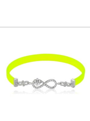 925 Gümüş Sonsuzluk Kemer Sarı  925 Ayar Gümüş Bileklik