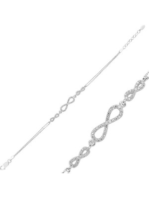 925 Gümüş Sonsuzluk Sıralı  925 Ayar Gümüş Bileklik