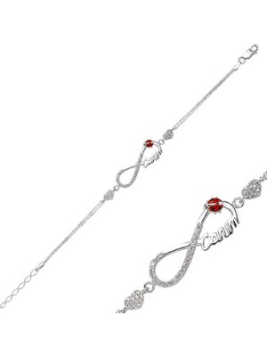 925 Gümüş Canım Yazılı Sonsuzluk 925 Ayar Gümüş Bileklik