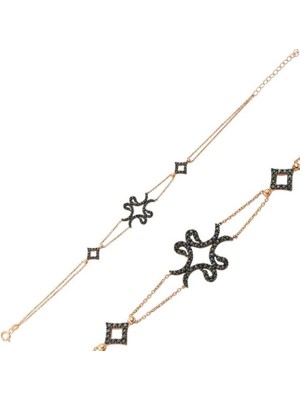 925 Gümüş Dört Vavlı 925 Ayar Gümüş Bileklik