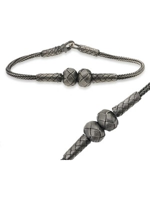 925 Gümüş Kazaziye Örgü 925 Ayar Gümüş Bileklik