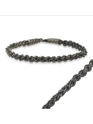 925 Gümüş Kazaziye Örgü 925 Ayar Gümüş Bileklik