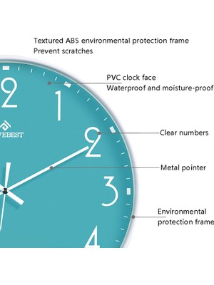 Sunsky 12 Inç Duvar Saati G2001 Yeşil Yüzey Beyaz Çerçeve (Yurt Dışından)