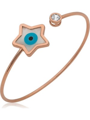 925 Gümüş Sedef Taşlı Yıldız 925 Ayar Gümüş Bileklik