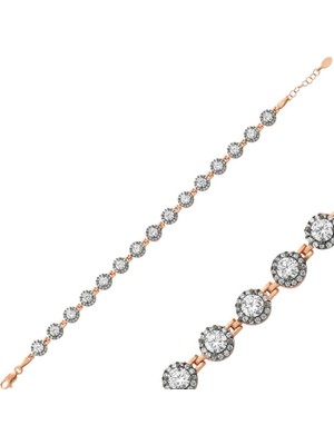 925 Gümüş Su Yolu Özel Taşlı 925 Ayar Gümüş Bileklik