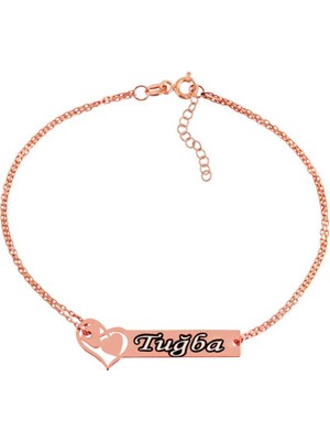 925 Gümüş Birleşen Kalplerimiz Isim Yazılı 925 Ayar Gümüş Bileklik