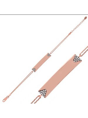 925 Gümüş Isimli Plaka 925 Ayar Gümüş Bileklik