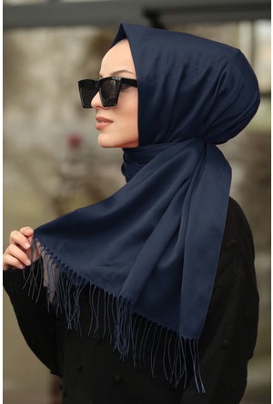 Navy Blue Hijab Shawl 7547L 