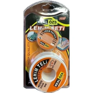 Real Özs Lehim Seti Lehim Teli ve Pastası Seti 40X60MM 10 gr 2 Li Set