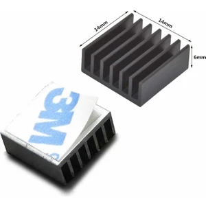 14X14X6MM Aluminyum Soğutucu Siyah Termal Etiket Raspberry Xbox