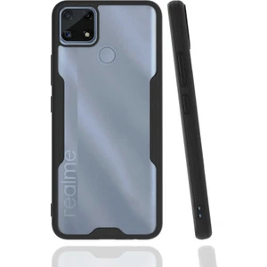 Caseart Realme C25 Kılıf Kamera Korumalı Colorful Kapak - Siyah