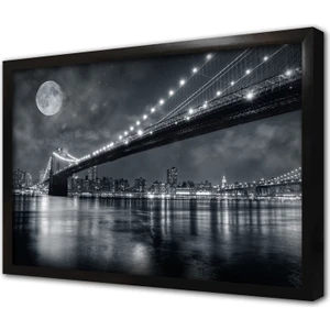 Manhattan Gece Çerçeveli Mdf Tablo