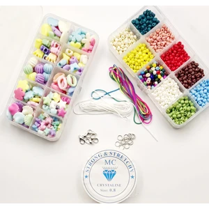 Yiğit Aksesuar 25 Parça Hobi Malzemeleri Boncuk Takı Yapım Seti Kum Boncuk