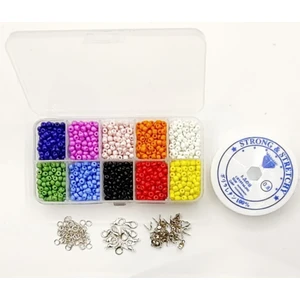 Kutulu Kum Boncuk Takı Yapım Seti 10 Renk