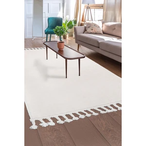 Diji Dekor Dijidekor Açık Vizon-Krem Post Dokuma Halı Saçaklı Peluş Yumuşacık Kaymaz Antibakteriyel 160X600