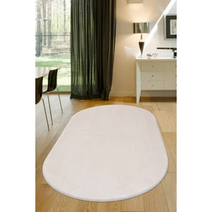 Diji Dekor Dijidekor Açık Vizon-Krem Oval Post Dokuma Halı Peluş Yumuşacık Kaymaz Antibakteriyel 160X600
