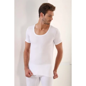 Beyaz Erkek Basic Slim Fit Tişört  %100 Pamuk Bisiklet Yaka Kısa Kollu Fanila