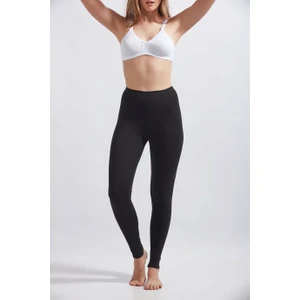 Kadın Siyah Pamuklu Likralı Uzun Tayt