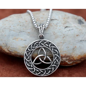 Paslanmaz  Çelik Odin  Slav Yıldızı Triquetra Üçleme Kelt Viking Kolye