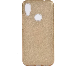 - Xiaomi Redmi Note 7 - Kılıf Simli Koruyucu Shining Silikon - Gold - T10599