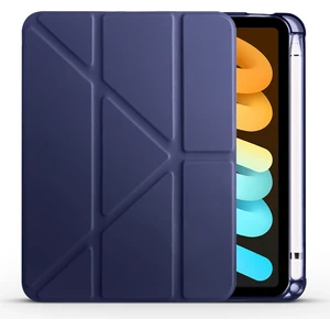 Apple iPad Mini 6. Nesil 2021 Uyumlu Tablet Kılıfı Kalemlik Bölmeli Standlı Kapaklı Silikon Kılıf Lacivert