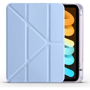 Apple iPad Mini 6. Nesil 2021 Uyumlu Tablet Kılıfı Kalemlik Bölmeli Standlı Kapaklı Silikon Kılıf Mavi