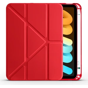 Apple iPad Mini 6. Nesil 2021 Uyumlu Tablet Kılıfı Kalemlik Bölmeli Standlı Kapaklı Silikon Kılıf Kırmızı