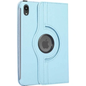 Apple iPad Mini 6. Nesil 2021 Uyumlu Tablet Kılıfı 360° Dönen Yatay Dikey Standlı Kapaklı Kılıf Mavi