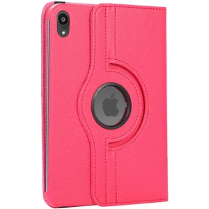 Apple iPad Mini 6. Nesil 2021 Uyumlu Tablet Kılıfı 360° Dönen Yatay Dikey Standlı Kapaklı Kılıf Koyu Pembe