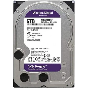WD62PURZ Purple 6TB 5400RPM 64MB Sata3 180TB/Y 7/24 Güvenlik Harddiski