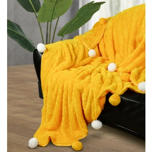 Ponponlu Peluş Tv Battaniyesi 200 x 220 cm