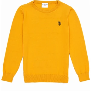 U.S. Polo Assn. Erkek Çocuk Hardal Basic Triko Kazak 50237155-VR072