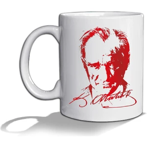 Atatürk Kupa Bardak Beyaz Kupa Bardak