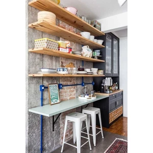 Karadeniz Pazarlama 'tekli' Ahşap Duvar Rafı - Gizli Bağlantılı Duvara Monte 190 x 20 cm cm