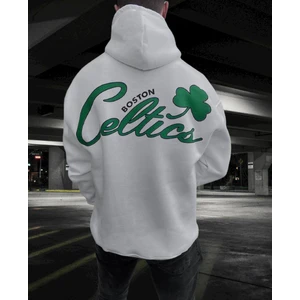 Amor Man Kapüşonlu 4 Iplik Çok Kalın Tam Kışlık Celtıcs Sırt Baskılı Oversize Erkek Trend Sweatshirt