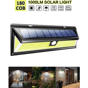 Solar 180 Cob Ledli 30 cm Büyük Boy Hareket Sensörlü Bahçe Aydınlatma Sokak Lambası