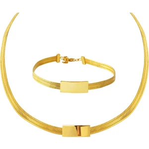 Gerdanlıklı  Bileklikli 14 Ayar Trabzon Hasır Set